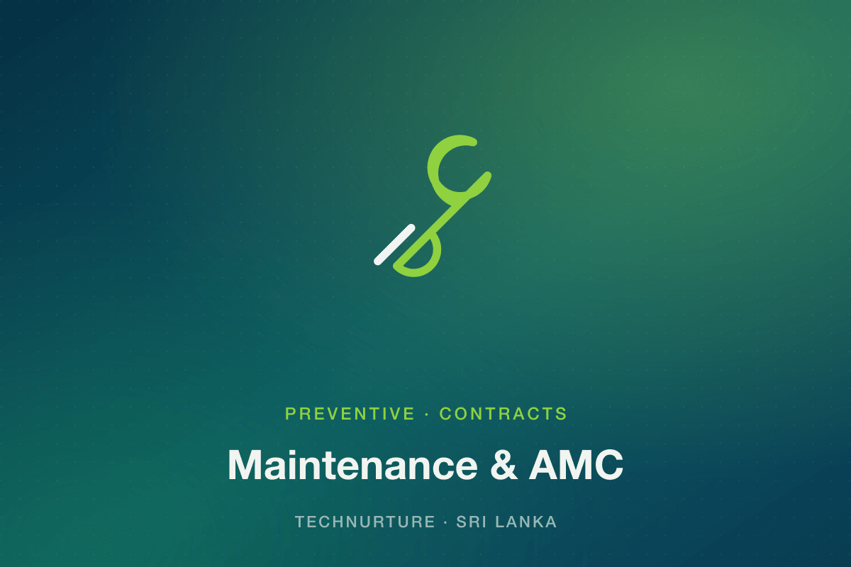 TechNurture technician carrying out a scheduled preventive maintenance visit